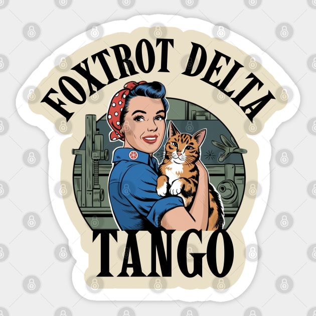 Foxtrot-Delta-Tango Sticker by Creatifly Graphic Tees